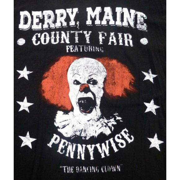 IT Movie Men's Derry Maine County Fair Pennywise Black T-Shirt XL TIM CURRY - Picture 2 of 7